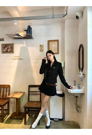 black korean Jacket Suit