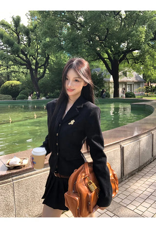 black korean Jacket Suit