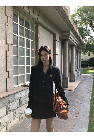 black korean Jacket Suit