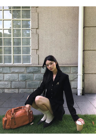 black korean Jacket Suit