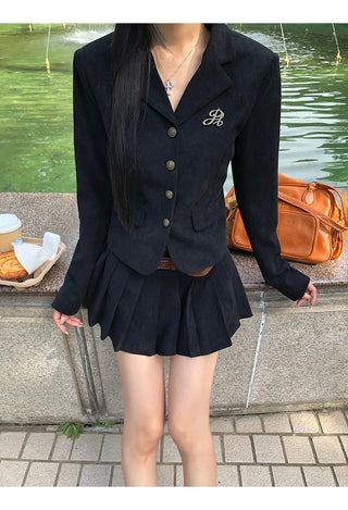black korean Jacket Suit