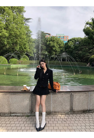 black korean Jacket Suit