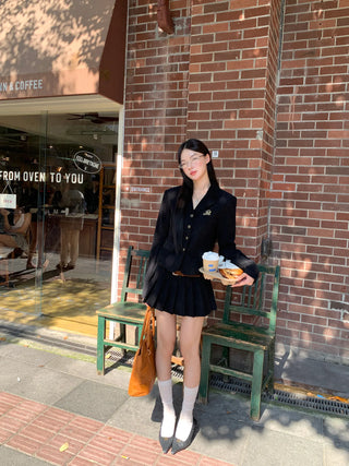 black korean Jacket Suit