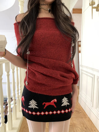 red bardot sweater