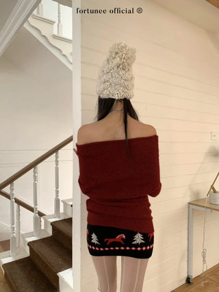 red bardot sweater