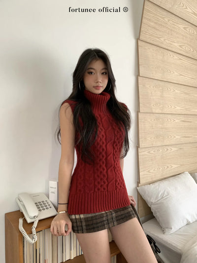 red twist vest