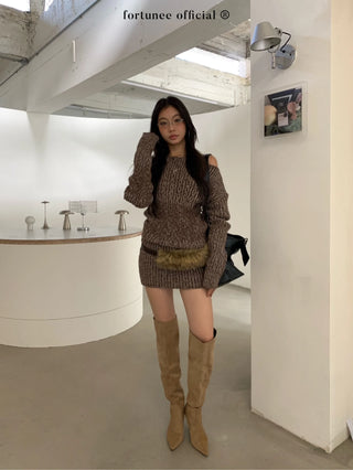 variegated knit dress