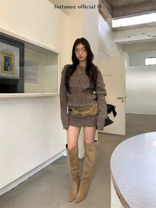 variegated knit dress