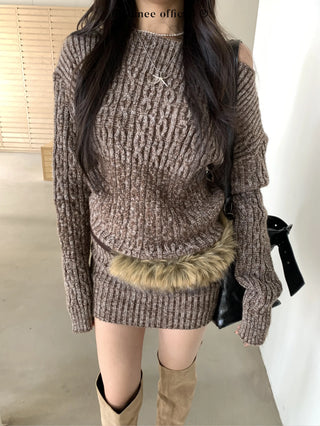 variegated knit dress