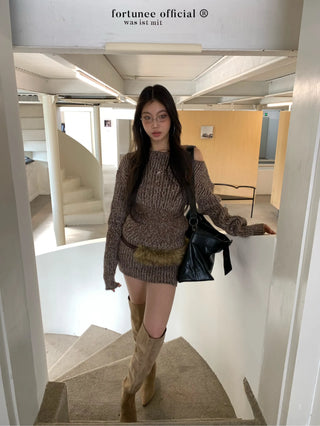 variegated knit dress