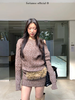 variegated knit dress