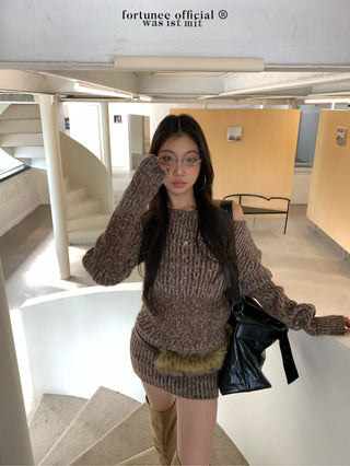 variegated knit dress