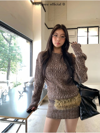 variegated knit dress