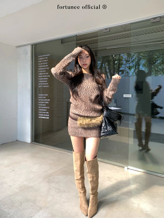 variegated knit dress