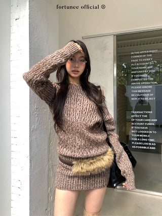 variegated knit dress