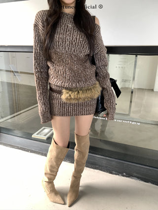 variegated knit dress