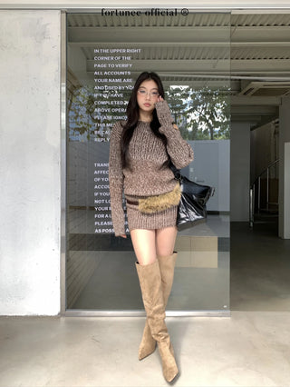 variegated knit dress