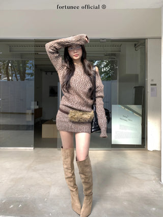 variegated knit dress