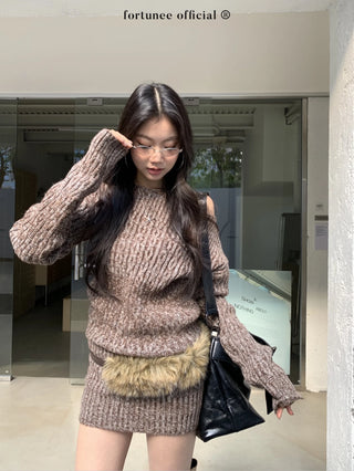 variegated knit dress