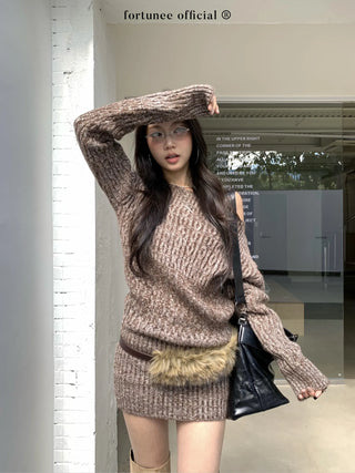 variegated knit dress