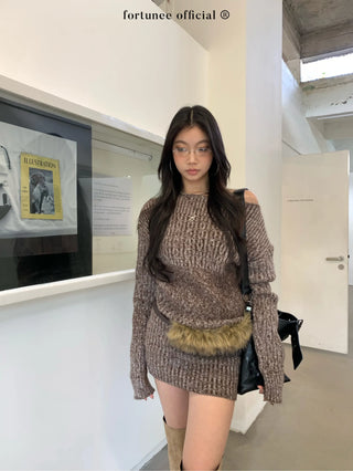 variegated knit dress