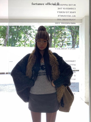 fur cardigan coat