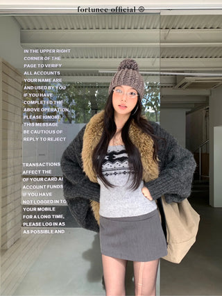 fur cardigan coat