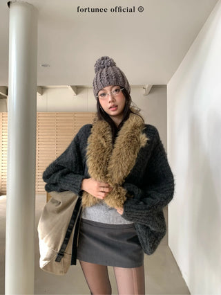 fur cardigan coat