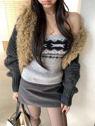 fur cardigan coat