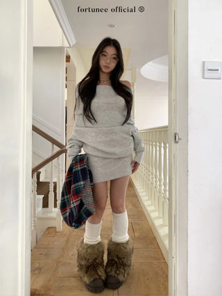 off-shoulder pleated dress