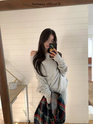 off-shoulder pleated dress