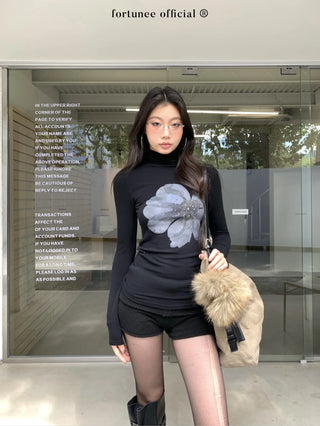 flower rhinestone tee