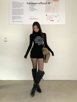 flower rhinestone tee