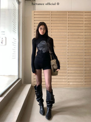 flower rhinestone tee