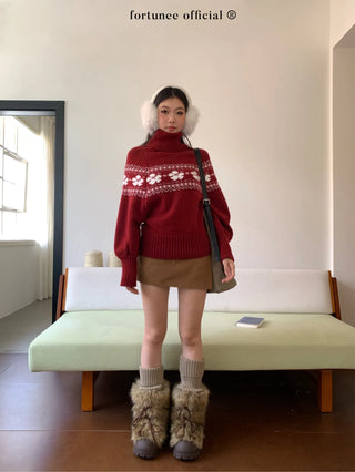 fairisle cherry red sweater