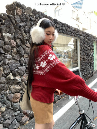 fairisle cherry red sweater