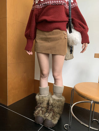 fairisle cherry red sweater