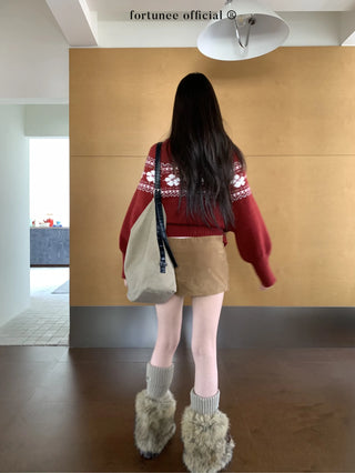 fairisle cherry red sweater