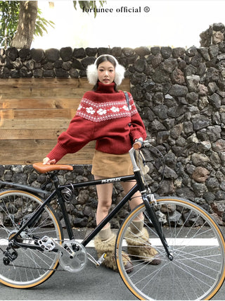 fairisle cherry red sweater