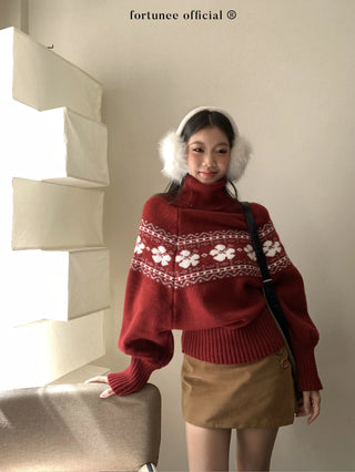 fairisle cherry red sweater