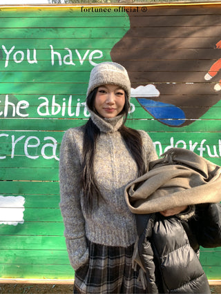 variegated zipper sweater