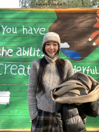 variegated zipper sweater