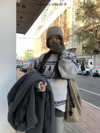 deer jacquard sweater