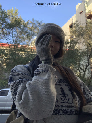 deer jacquard sweater