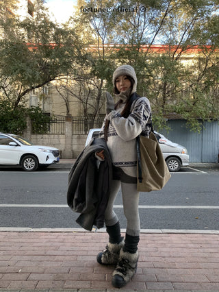 deer jacquard sweater