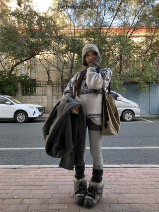 deer jacquard sweater