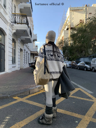 deer jacquard sweater