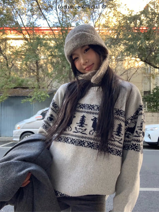 deer jacquard sweater