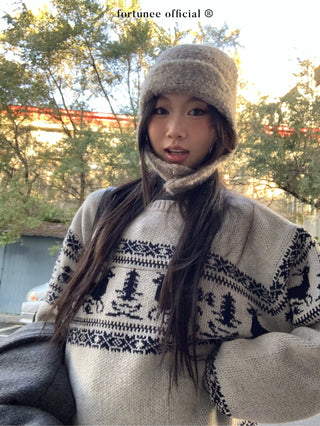 deer jacquard sweater