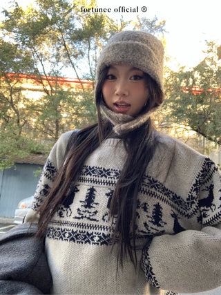 deer jacquard sweater